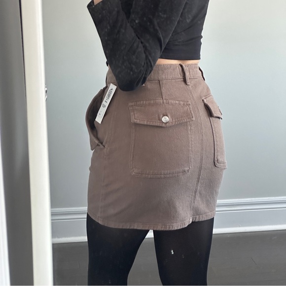 Brown denim mini skirt - Picture 2 of 3